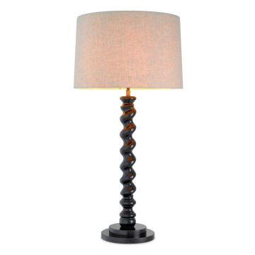 Lampa de masa LUX, Lemn, Tesatura, Negru, Massimo, 119672 HZ