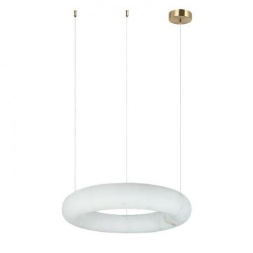 Lustra LED, Design Circular, 34cm, ALABASTER- BRONZE, ZB-2542