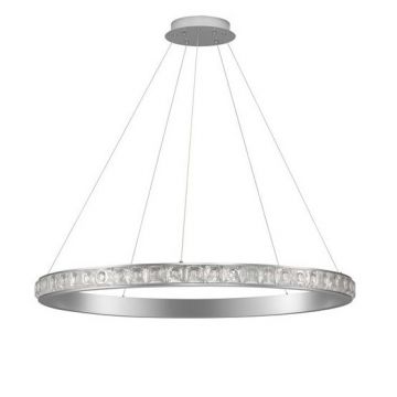 Lustra LED design circular, Otel, Argintiu, Cristal K9, ETEKEN NVL-9501216