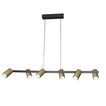 Lustra suspendata cu 6 spoturi SAL auriu/negru MA-8486