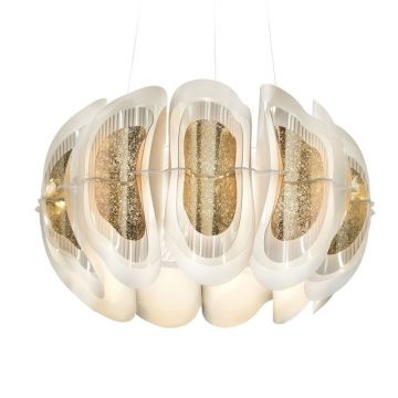 Lustra suspendata LED Fiordlys Round Gold