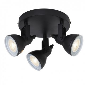 Plafoniera stil industrial cu 3 spoturi orientabile Focus 1543BK SRT