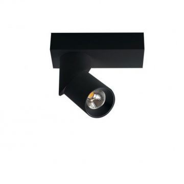Spot LED aplicat directionabil design modern Santos Round negru ZZ AZ3509