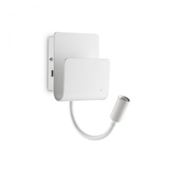 Aplica cu reader LED si port USB PROBE AP2 BIANCO 243160 IDL