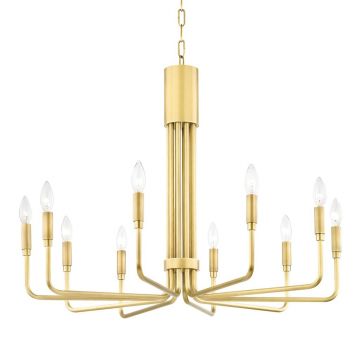 Candelabru design minimalist BRIGITTE alama antichizata, cu 10 surse de lumina