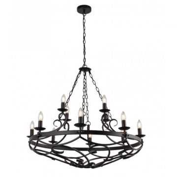 Candelabru design rustic Cartwheel Iii - 12lt 8912-12BK SRT