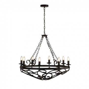 Candelabru design rustic Cartwheel III - 8lt 8908-8BK SRT
