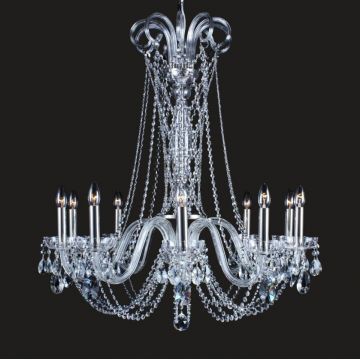 Lustra 10 brate cristal Bohemia L11 918/10/1-A SILVER LIP