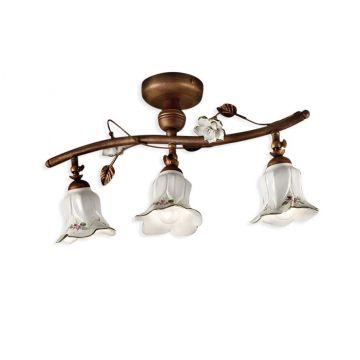 Lustra aplicata cu flori ceramice in stilul clasic Florentin PISA 3L