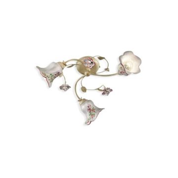 Lustra aplicata cu flori ceramice in stilul clasic Florentin PISA 3L