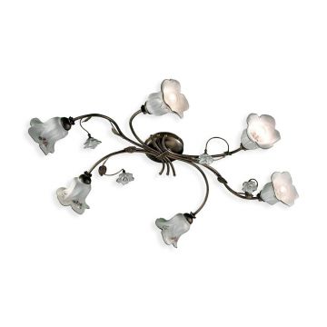 Lustra aplicata cu flori ceramice in stilul clasic Florentin PISA 6L