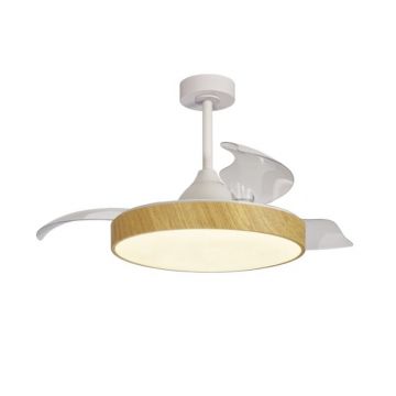 Lustra LED CCT cu ventilator si telecomanda ALASKA mini aspect lemn MA-8756