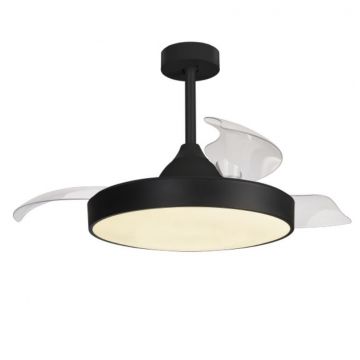 Lustra LED CCT cu ventilator si telecomanda ALASKA negru MA-8754