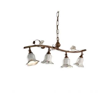 Lustra suspendata cu flori ceramice in stilul clasic Florentin PISA 4L