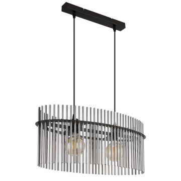 Lustra suspendata, Metal Negru, Sticla Fumurie, GORLEY 15698H3 GL