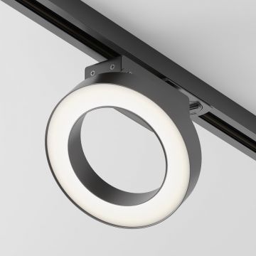 Spot LED, accesoriu pentru sinele monofazate Unity, Rim negru 3000K