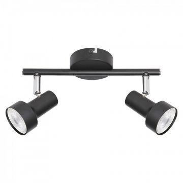 Aplica 2 spoturi design industrial metalica KONRAD negru 5323 RX