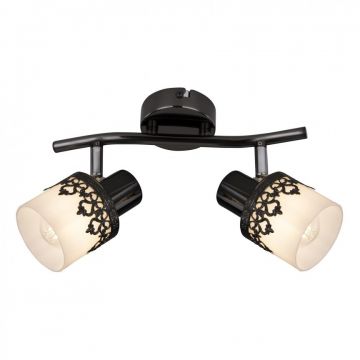Aplica cu 2 spoturi design romantic LACEY negru/alb/crom 5342 RX