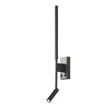 Aplica cu reader LED design liniar minimalist TORCH neagra