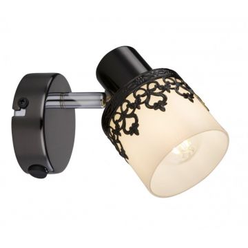 Aplica de perete cu 1 spot design romantic LACEY alb/negru/crom 5341 RX