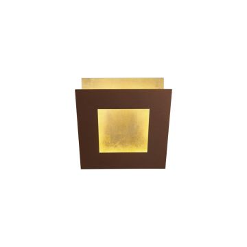 Aplica de perete LED design ambiental DALIA 14x14cm, corten/ auriu