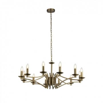 Candelabru clasic cu 12 brate stil elegant Ascot alama antic 41312-12AB SRT