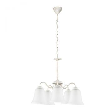 Candelabru clasic cu 5 brate design elegant FABIOLA alb antic 7261 RX