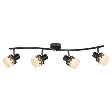 Lustra 4 spoturi design romatic LACEY negru/alb/crom 5344 RX
