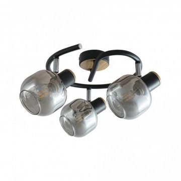 Lustra aplicata cu 3 spoturi design industrial SALAZAR stejar 5399 RX