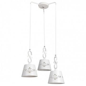 Lustra cu 3 pendule design clasic ANNA alb mat 2234 RX