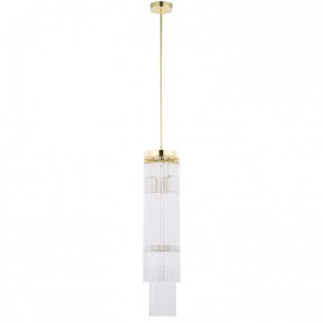 Lustra design LUX diametru 15cm din alama decorata cu sticla Filago
