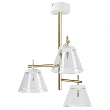 Lustra LED cu 3 brate din metal finisaj bronz si alb AVIANA 5031 RX