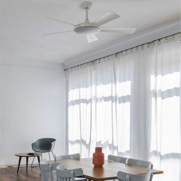 Lustra LED cu Ventilator si telecomanda design modern SAONA alb