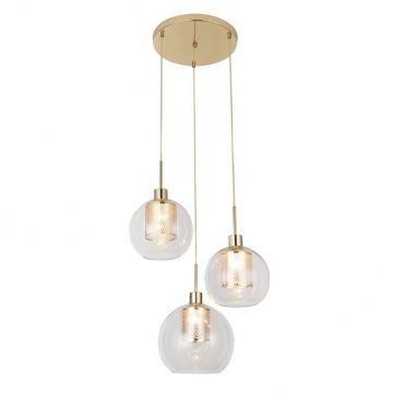 Lustra moderna cu 3 pendule din sticla Philana 6496 RX