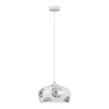 Pendul design modern GINGER argintiu/alb 6049 RX