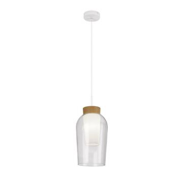 Pendul design modern Nora alb/ lemn
