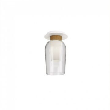 Plafoniera design modern Nora alb/ lemn