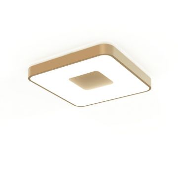 Plafoniera LED Smart dimabila cu telecomanda COIN 44x44cm aurie