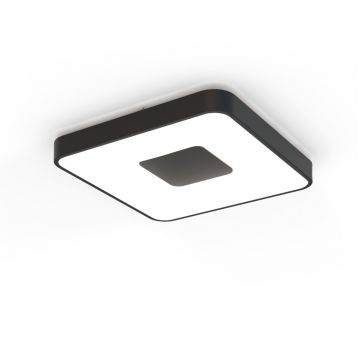 Plafoniera LED Smart dimabila cu telecomanda COIN 44x44cm neagra