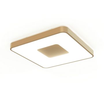 Plafoniera LED Smart dimabila cu telecomanda COIN 54x54cm aurie