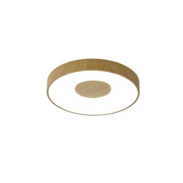 Plafoniera LED Smart dimabila cu telecomanda COIN Ã˜38cm lemn