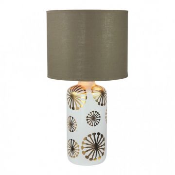 Veioza design modern GINGER alb/auriu/maro 6030 RX