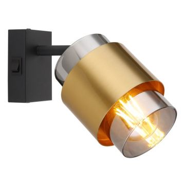 Aplica de perete design modern Milley negru, alama