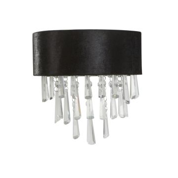 Aplica de perete eleganta cu abajur din catifea si cristale Glamour 2Lt