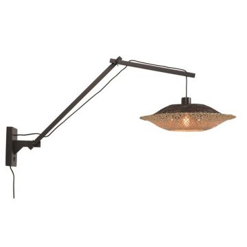 Aplica din bambus KALIMANTAN orizontal L negru, 44cm