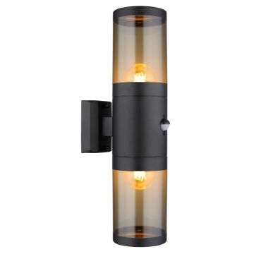 Aplica pentru exterior cu senzor de miscare design modern IP44 Xeloo negru, fumuriu