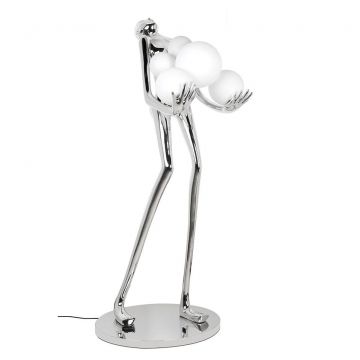 Lampa de podea decorativa cu design original Woman Premium argintiu