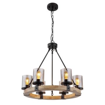Lustra 6L design industrial Lila negru, maro