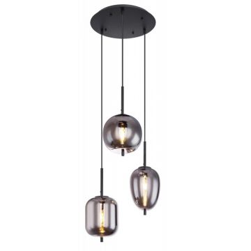 Lustra cu 3 pendule design modern BLACKY fumuriu 15345-3 GL