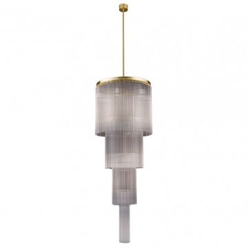 Lustra design LUX diametru 60cm din alama decorata cu sticla Filago